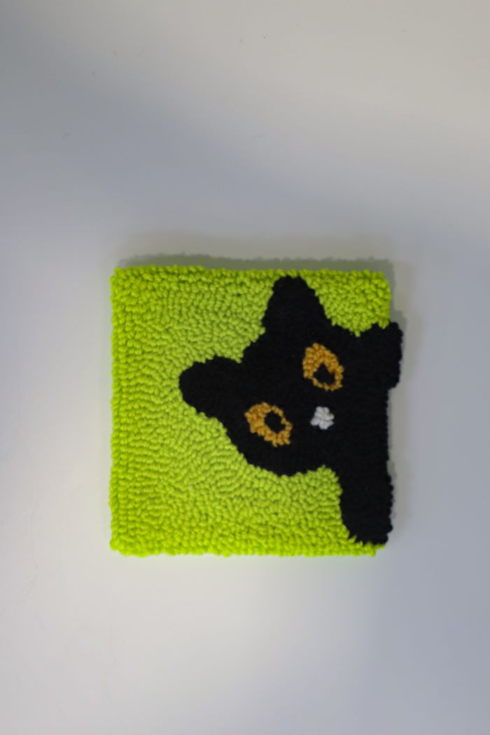 Porta-copo Gatinho - fundo verde